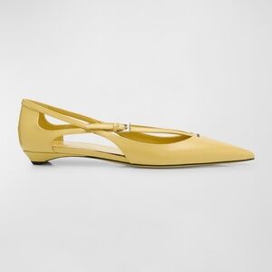 Prada | Pointed-Toe Ballet Flats | "Polline" Color | Yellowish Color | Size 40